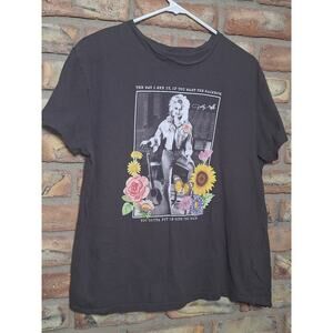 Dolly Parton Graphic T-Shirt Women’s Large – Rainbow Quote Flowers